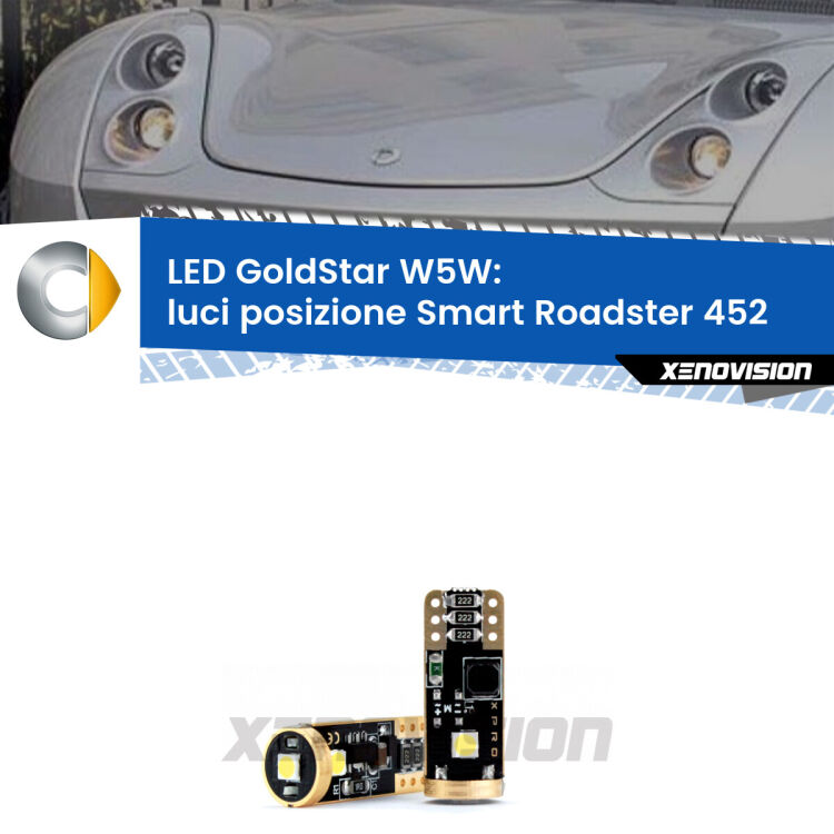 <strong>Luci posizione LED Smart Roadster</strong> 452 2003-2005: ottima luminosità a 360 gradi. Si inseriscono ovunque. Canbus, Top Quality.
