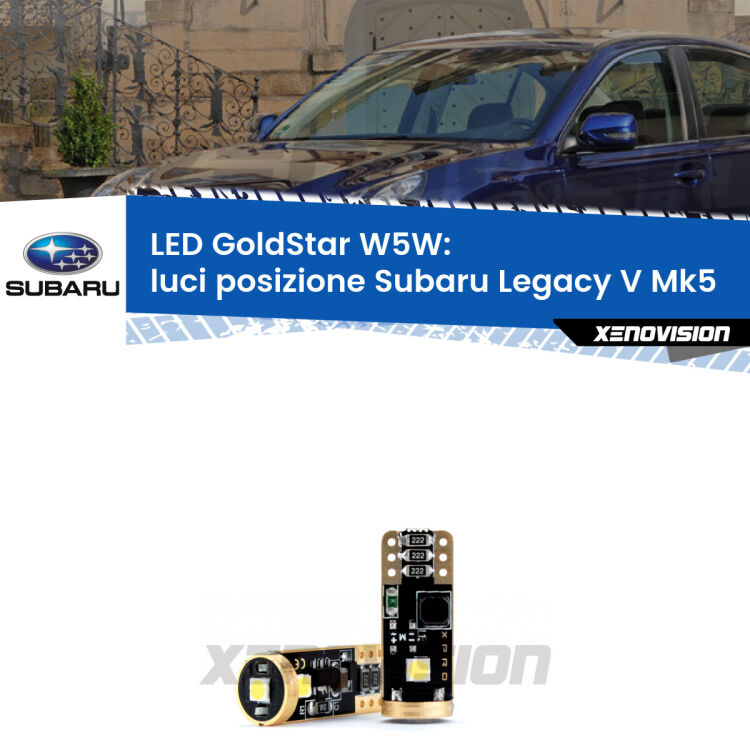 <strong>Luci posizione LED Subaru Legacy V</strong> Mk5 2009-2013: ottima luminosità a 360 gradi. Si inseriscono ovunque. Canbus, Top Quality.
