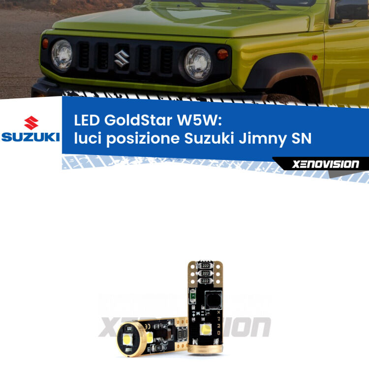 <strong>Luci posizione LED Suzuki Jimny</strong> SN 1998in poi: ottima luminosità a 360 gradi. Si inseriscono ovunque. Canbus, Top Quality.