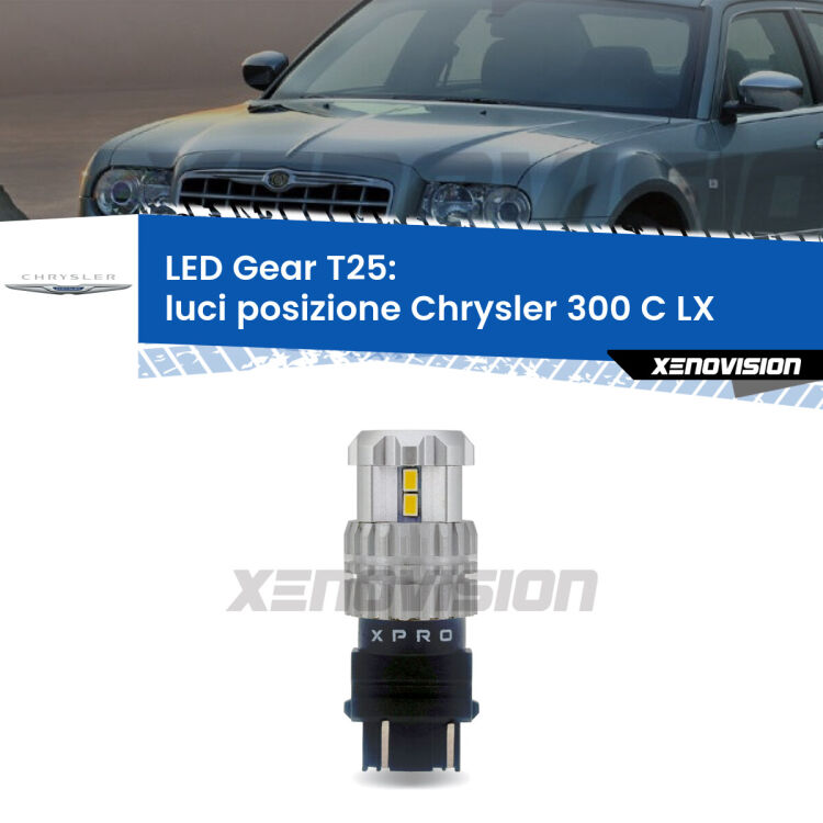<strong>Luci posizione LED per Chrysler 300 C</strong> LX 2004-2012. Lampada <strong>T25</strong> 6000k modello Gear.