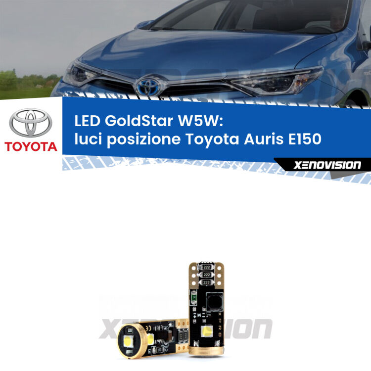 <strong>Luci posizione LED Toyota Auris</strong> E150 2006-2012: ottima luminosità a 360 gradi. Si inseriscono ovunque. Canbus, Top Quality.