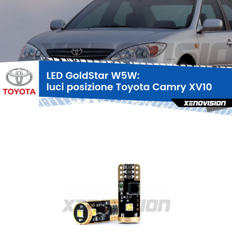 <strong>Luci posizione LED Toyota Camry</strong> XV10 1991-1996: ottima luminosità a 360 gradi. Si inseriscono ovunque. Canbus, Top Quality.