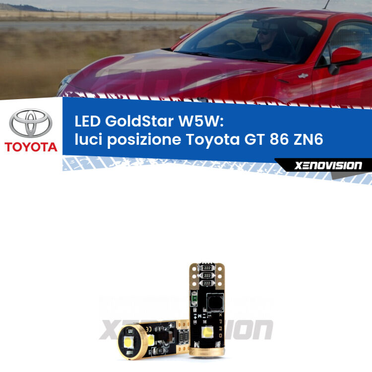 <strong>Luci posizione LED Toyota GT 86</strong> ZN6 2012-2020: ottima luminosità a 360 gradi. Si inseriscono ovunque. Canbus, Top Quality.