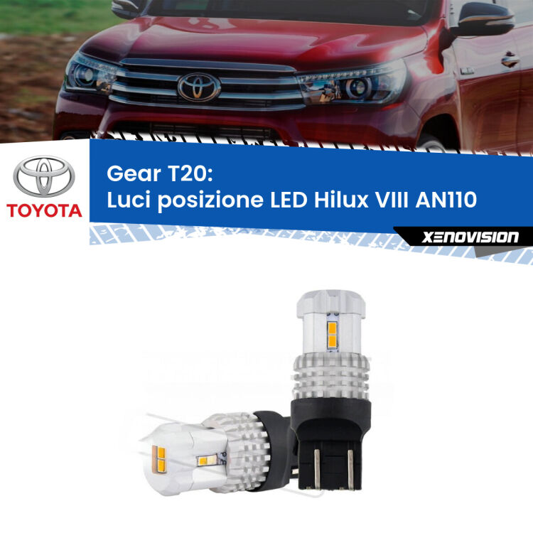 0 Luci posizione LED Toyota Hilux VIII AN110 2015in poi: T20 Bolt <strong>LED T20 </strong><strong>Luci posizione</strong> <strong>Toyota</strong> <strong>Hilux VIII </strong>(AN110) 2015in poi. Coppia LED effetto Stealth, ottima resa in ogni direzione, Qualità Massima.
