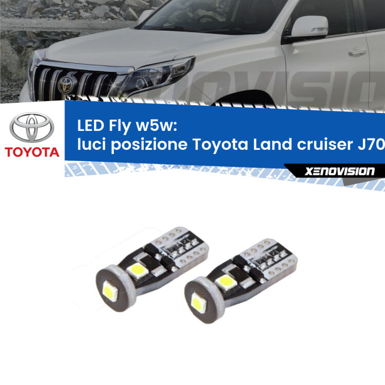 0 Luci posizione LED Toyota Land cruiser J70 1984-1996: W5W Fly <strong>luci posizione LED per Toyota Land cruiser</strong> J70 1984-1996. Coppia lampadine <strong>w5w</strong> Canbus compatte modello Fly Xenovision.