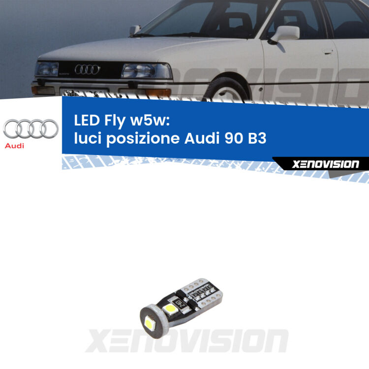 <strong>luci posizione LED per Audi 90</strong> B3 Versione 2. Coppia lampadine <strong>w5w</strong> Canbus compatte modello Fly Xenovision.
