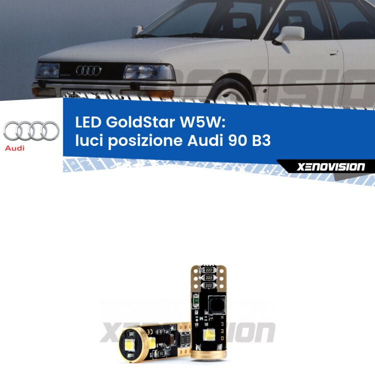 <strong>Luci posizione LED Audi 90</strong> B3 Versione 2: ottima luminosità a 360 gradi. Si inseriscono ovunque. Canbus, Top Quality.