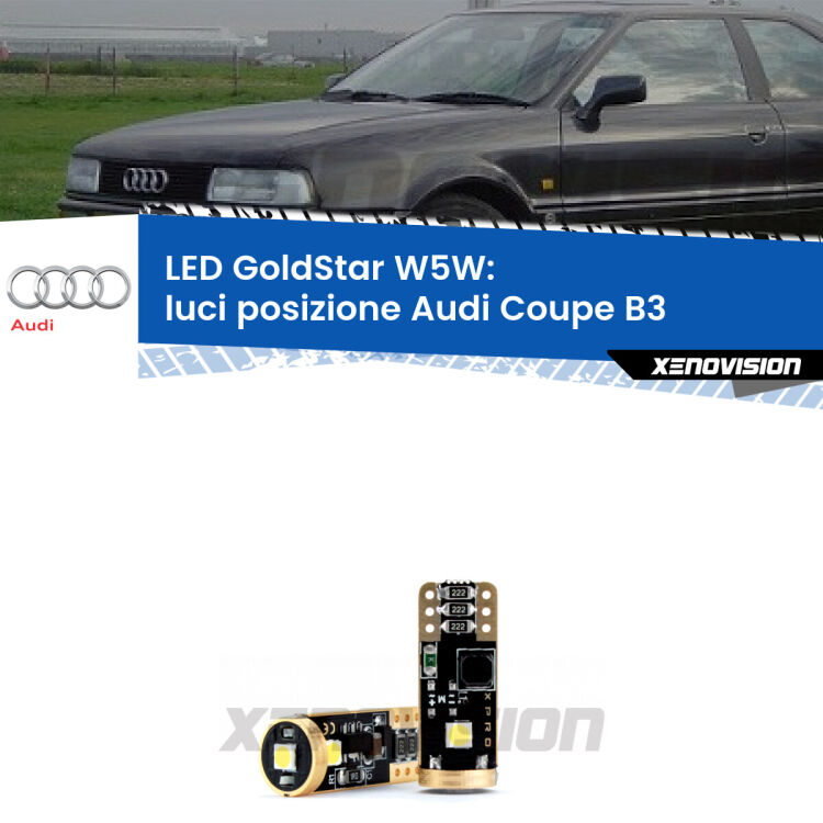 <strong>Luci posizione LED Audi Coupe</strong> B3 versione 2: ottima luminosità a 360 gradi. Si inseriscono ovunque. Canbus, Top Quality.