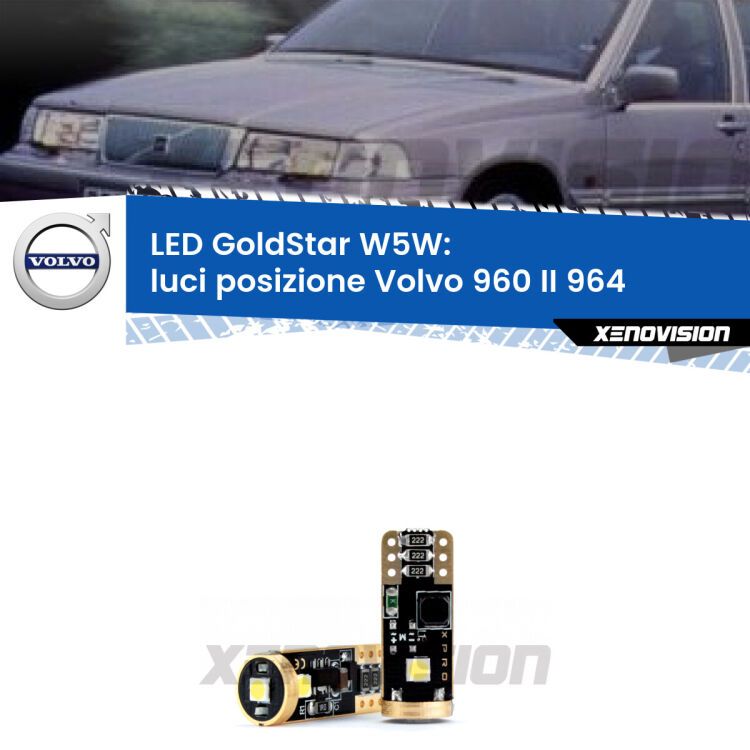 <strong>Luci posizione LED Volvo 960 II</strong> 964 1994-1996: ottima luminosità a 360 gradi. Si inseriscono ovunque. Canbus, Top Quality.