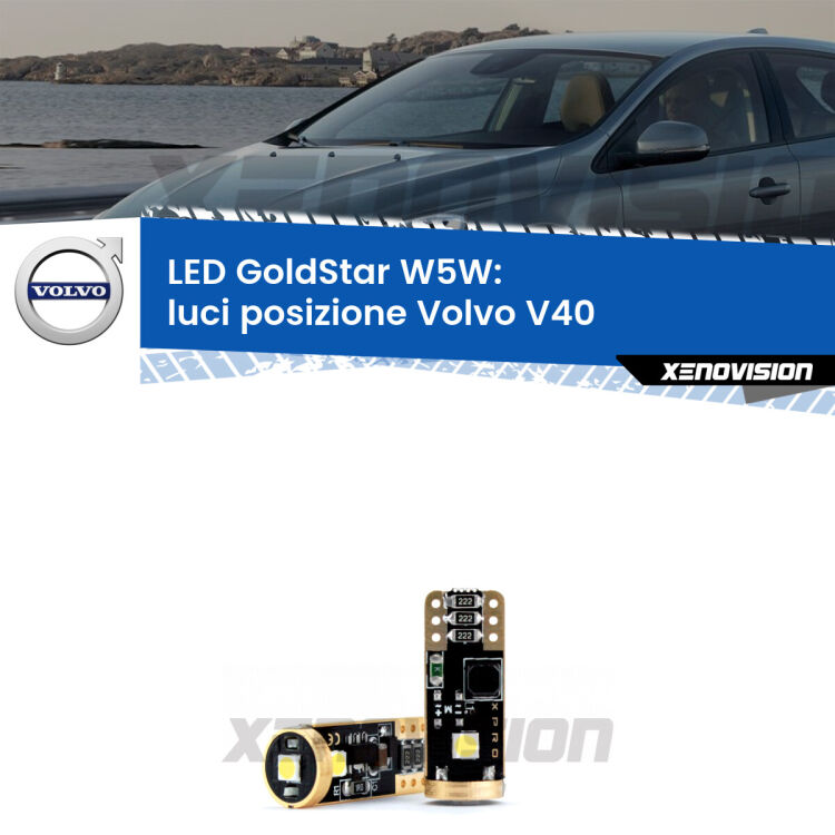 <strong>Luci posizione LED Volvo V40</strong>  2012-2015: ottima luminosità a 360 gradi. Si inseriscono ovunque. Canbus, Top Quality.
