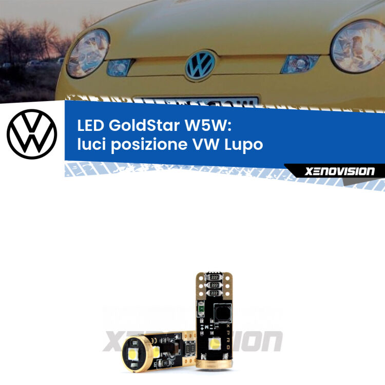 <strong>Luci posizione LED VW Lupo</strong>  1988-2005: ottima luminosità a 360 gradi. Si inseriscono ovunque. Canbus, Top Quality.