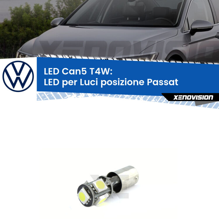 <strong>luci posizione LED per VW Passat</strong> B3 Versione 2. Lampadina <strong>Ba9s</strong> Canbus compatta da Xenovision.