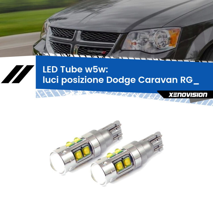 0 Luci posizione LED W5W Dodge Caravan RG_ 2000-2007 W5W Tube <strong>Luci posizione LED 6000k per Dodge Caravan</strong> RG_ 2000-2007. Lampadine <strong>W5W</strong> canbus modello Tube, luce bianco lunare, lunga durata e compatibilità.