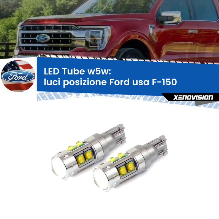 0 Luci posizione LED W5W Ford usa F-150 2003-2007 W5W Tube <strong>Luci posizione LED 6000k per Ford usa F-150</strong> 2003-2007. Lampadine <strong>W5W</strong> canbus modello Tube, luce bianco lunare, lunga durata e compatibilità.