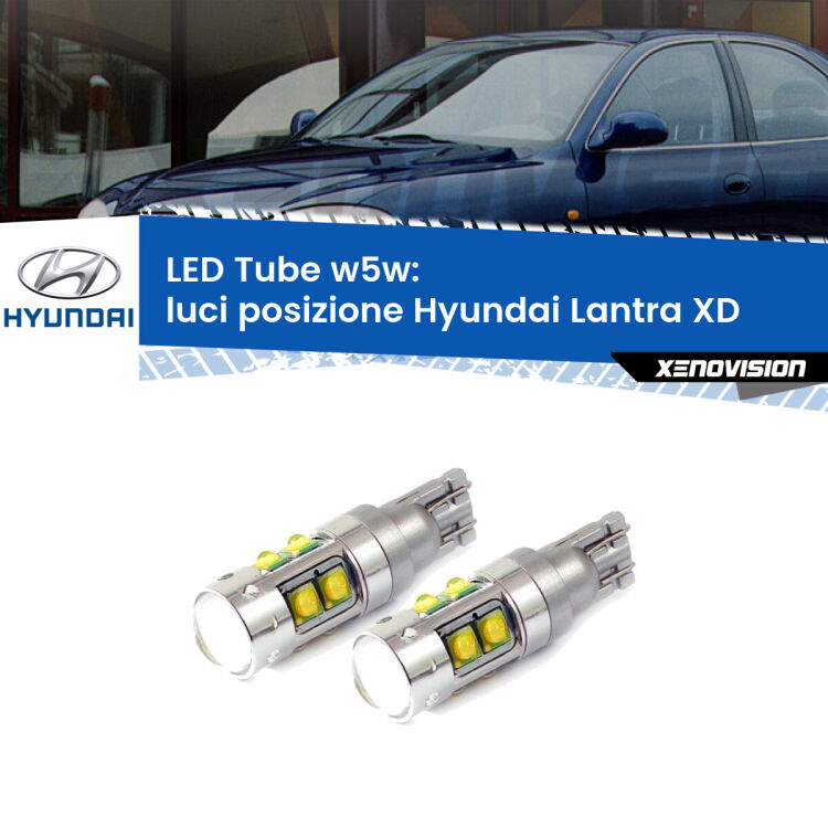 0 Luci posizione LED W5W Hyundai Lantra XD 2000-2006 W5W Tube <strong>Luci posizione LED 6000k per Hyundai Lantra</strong> XD 2000-2006. Lampadine <strong>W5W</strong> canbus modello Tube, luce bianco lunare, lunga durata e compatibilità.