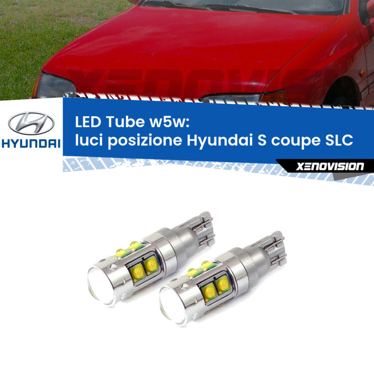 0 Luci posizione LED W5W Hyundai S coupe SLC 1992-1996 W5W Tube <strong>Luci posizione LED 6000k per Hyundai S coupe</strong> SLC 1992-1996. Lampadine <strong>W5W</strong> canbus modello Tube, luce bianco lunare, lunga durata e compatibilità.