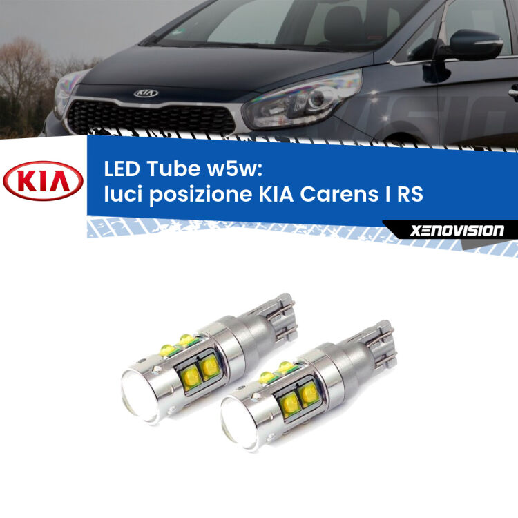 0 Luci posizione LED W5W KIA Carens I RS 1999-2005 W5W Tube <strong>Luci posizione LED 6000k per KIA Carens I</strong> RS 1999-2005. Lampadine <strong>W5W</strong> canbus modello Tube, luce bianco lunare, lunga durata e compatibilità.