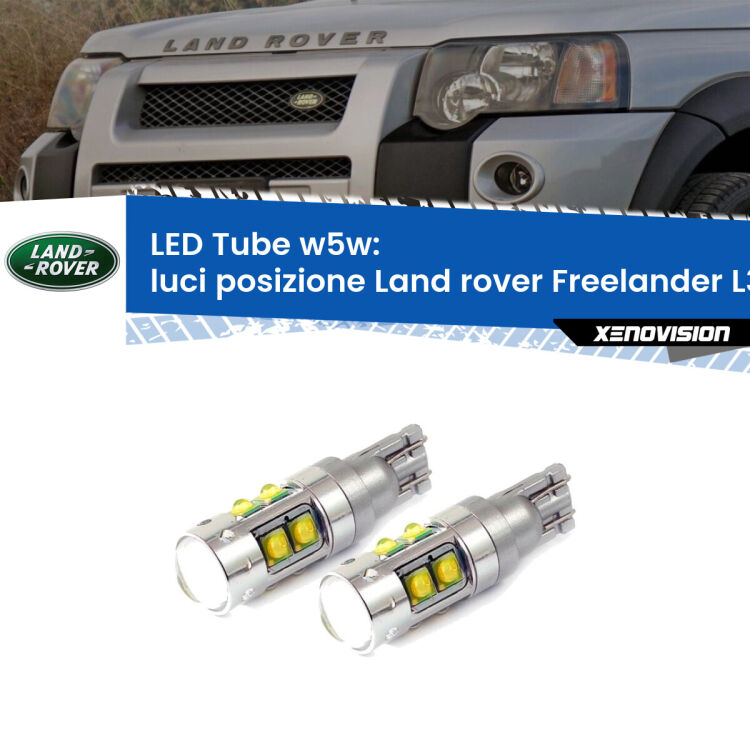 0 Luci posizione LED W5W Land rover Freelander L314 1998-2006 W5W Tube <strong>Luci posizione LED 6000k per Land rover Freelander</strong> L314 1998-2006. Lampadine <strong>W5W</strong> canbus modello Tube, luce bianco lunare, lunga durata e compatibilità.