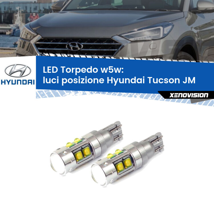 0 Luci posizione LED W5W Hyundai Tucson JM 2004-2015 W5W Tube <strong>Luci posizione LED 6000k per Hyundai Tucson</strong> JM 2004-2015. Lampadine <strong>W5W</strong> canbus modello Tube, luce bianco lunare, lunga durata e compatibilità.