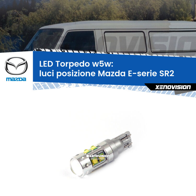 <strong>Luci posizione LED 6000k per Mazda E-serie</strong> SR2 1985-2003. Lampadine <strong>W5W</strong> canbus modello Torpedo.
