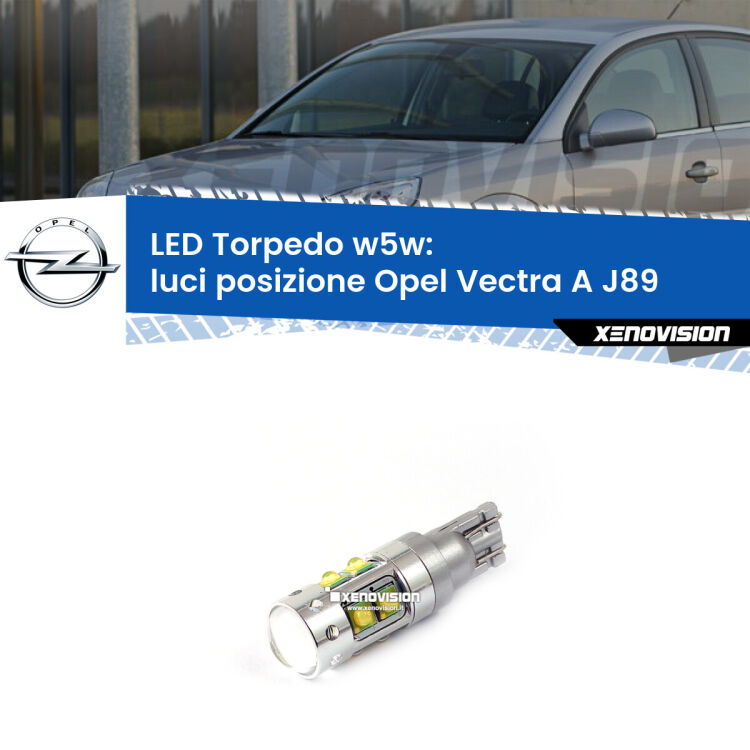 <strong>Luci posizione LED 6000k per Opel Vectra A</strong> J89 1988-1995. Lampadine <strong>W5W</strong> canbus modello Torpedo.