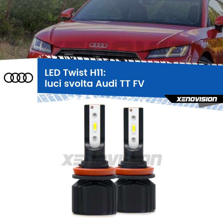 Luci svolta LED Audi TT FV 2014 - 2018: Twist 11,000Lm <strong>Kit luci svolta LED</strong> per <strong>Audi TT</strong> FV 2014 - 2018. Compatte, impermeabili, senza ventola: praticamente indistruttibili. Top Quality.