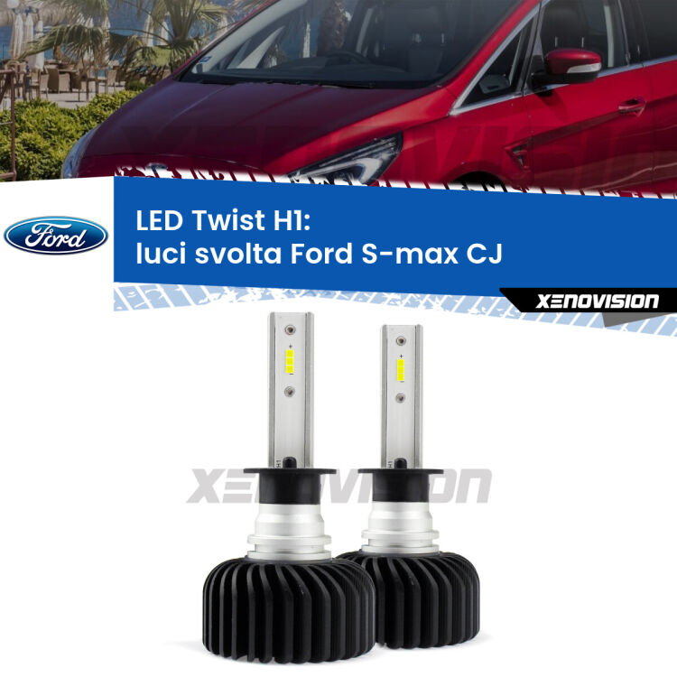 <strong>Kit luci svolta LED</strong> H1 per <strong>Ford S-max</strong> CJ 2015 - 2018. Compatte, impermeabili, senza ventola: praticamente indistruttibili. Top Quality.