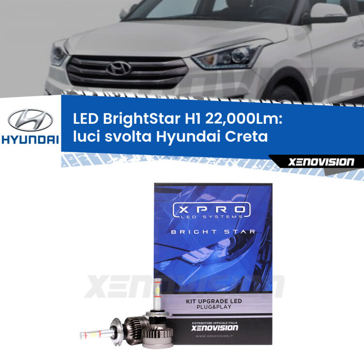 <strong>Kit LED luci svolta per Hyundai Creta</strong>  2016 - 2018. </strong>Due lampade Canbus H1 Brightstar da 22,000 Lumen. Qualità Massima.