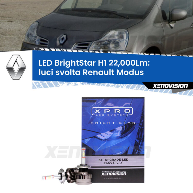 <strong>Kit LED luci svolta per Renault Modus</strong>  2008 - 2012. </strong>Due lampade Canbus H1 Brightstar da 22,000 Lumen. Qualità Massima.