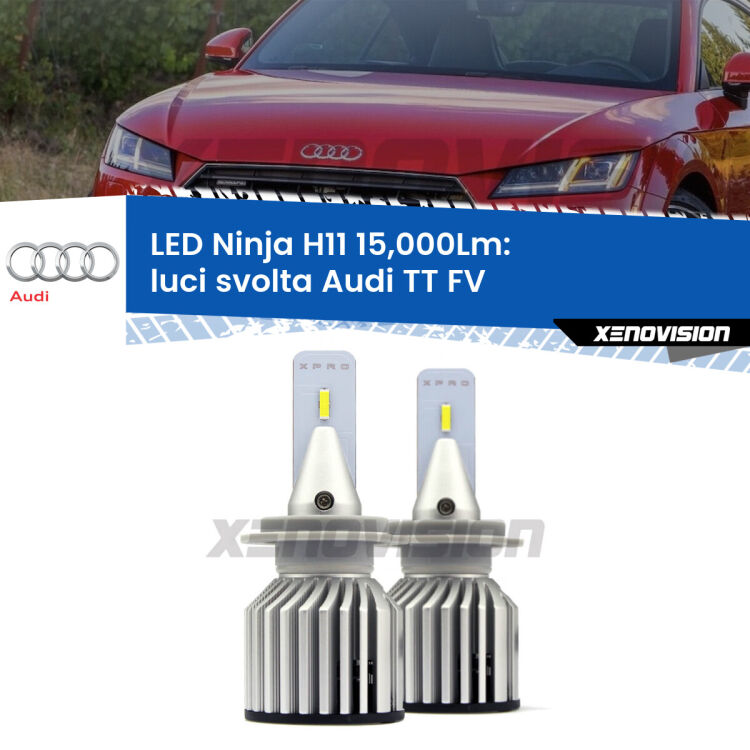 <strong>Kit luci svolta LED specifico per Audi TT</strong> FV 2014 - 2018. Lampade <strong>H11</strong> Canbus da 15.000Lumen di luminosità modello Ninja Xenovision.