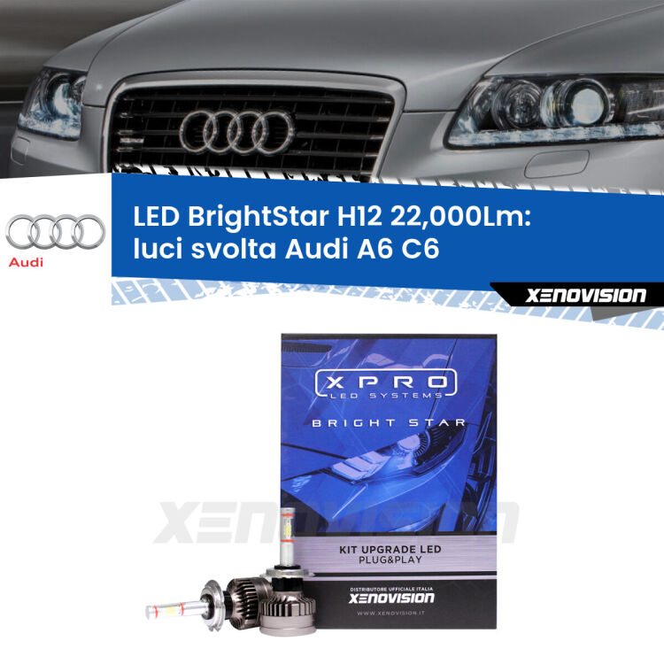 <strong>Kit LED luci svolta per Audi A6</strong> C6 2004 - 2011. </strong>Coppia lampade Canbus H11 Brightstar da 22,000 Lumen. Qualità Massima.
