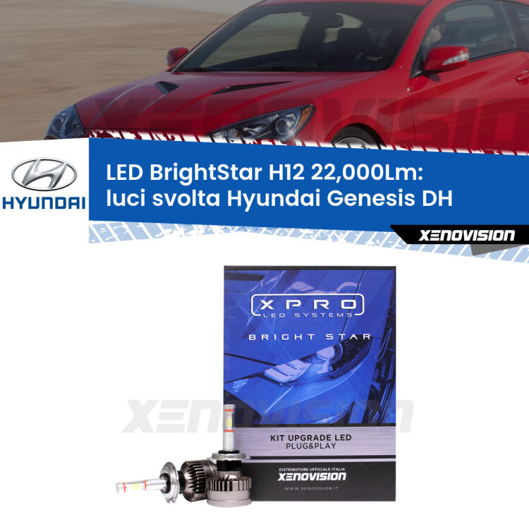 <strong>Kit LED luci svolta per Hyundai Genesis</strong> DH 2014 in poi. </strong>Coppia lampade Canbus H11 Brightstar da 22,000 Lumen. Qualità Massima.
