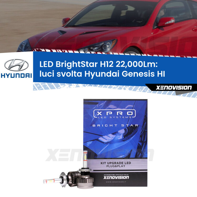 <strong>Kit LED luci svolta per Hyundai Genesis</strong> HI 2016 in poi. </strong>Coppia lampade Canbus H11 Brightstar da 22,000 Lumen. Qualità Massima.