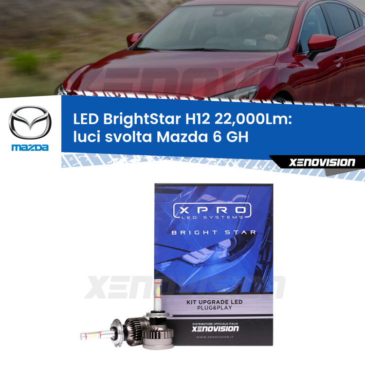 <strong>Kit LED luci svolta per Mazda 6</strong> GH 2007 - 2008. </strong>Coppia lampade Canbus H11 Brightstar da 22,000 Lumen. Qualità Massima.