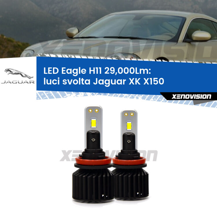 <strong>Kit luci svolta LED specifico per Jaguar XK</strong> X150 2006 - 2014. Lampade <strong>H11</strong> Canbus da 29.000Lumen di luminosità modello Eagle Xenovision.