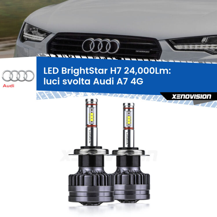 <strong>Kit LED luci svolta per Audi A7</strong> 4G 2010 - 2018. </strong>Include due lampade Canbus H7 Brightstar da 24,000 Lumen. Qualità Massima.