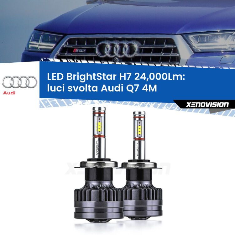 <strong>Kit LED luci svolta per Audi Q7</strong> 4M 2015 in poi. </strong>Include due lampade Canbus H7 Brightstar da 24,000 Lumen. Qualità Massima.