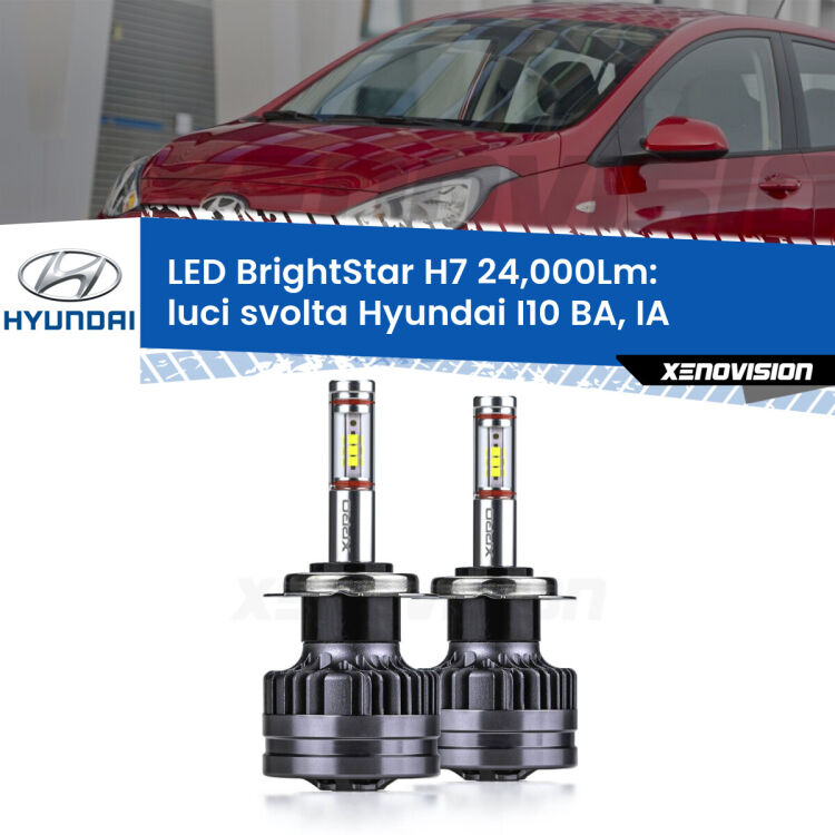 <strong>Kit LED luci svolta per Hyundai I10</strong> BA, IA con luci svolta. </strong>Include due lampade Canbus H7 Brightstar da 24,000 Lumen. Qualità Massima.