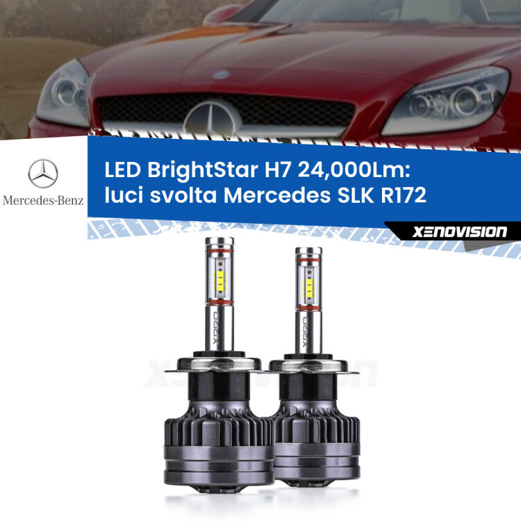 <strong>Kit LED luci svolta per Mercedes SLK</strong> R172 2011 in poi. </strong>Include due lampade Canbus H7 Brightstar da 24,000 Lumen. Qualità Massima.