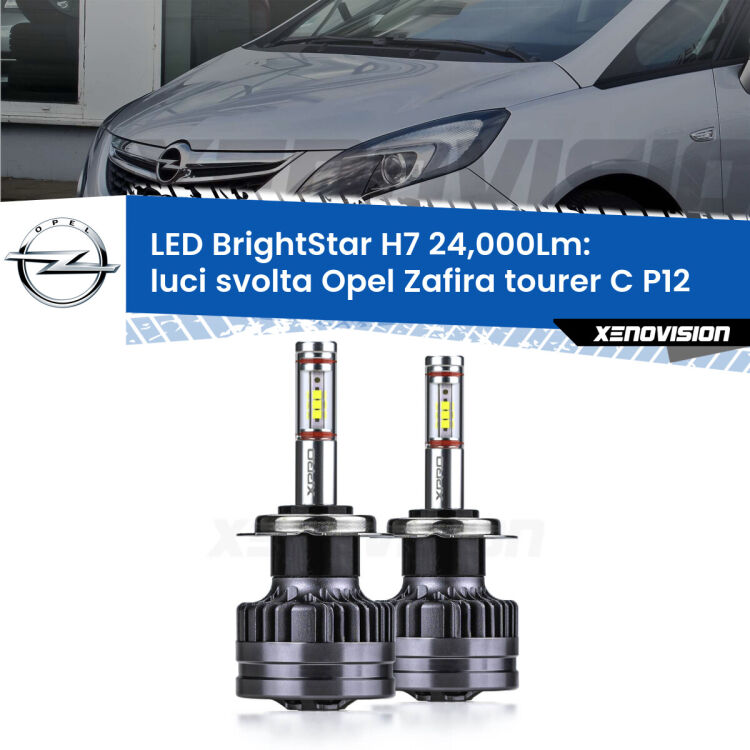 <strong>Kit LED luci svolta per Opel Zafira tourer C</strong> P12 2011 - 2019. </strong>Include due lampade Canbus H7 Brightstar da 24,000 Lumen. Qualità Massima.