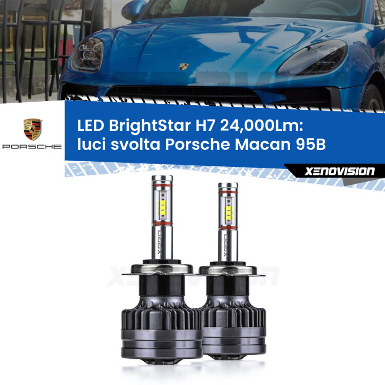 <strong>Kit LED luci svolta per Porsche Macan</strong> 95B 2014 - 2018. </strong>Include due lampade Canbus H7 Brightstar da 24,000 Lumen. Qualità Massima.