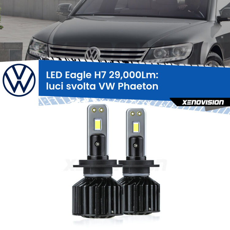 <strong>Kit luci svolta LED specifico per VW Phaeton</strong>  2002 - 2010. Lampade <strong>H7</strong> Canbus da 29.000Lumen di luminosità modello Eagle Xenovision.