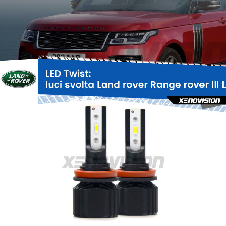 Luci svolta LED Land rover Range rover III L322 2002 - 2009: Twist 11,000Lm <strong>Kit luci svolta LED</strong> per <strong>Land rover Range rover III</strong> L322 2002 - 2009. Compatte, impermeabili, senza ventola: praticamente indistruttibili. Top Quality.