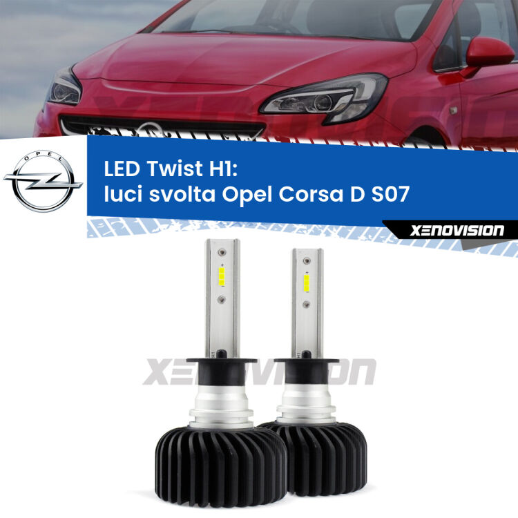 <strong>Kit luci svolta LED</strong> H1 per <strong>Opel Corsa D</strong> S07 con luci svolta. Compatte, impermeabili, senza ventola: praticamente indistruttibili. Top Quality.