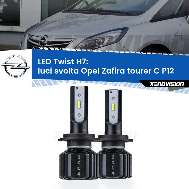 <strong>Kit luci svolta LED</strong> H7 per <strong>Opel Zafira tourer C</strong> P12 2011 - 2019. Compatte, impermeabili, senza ventola: praticamente indistruttibili. Top Quality.