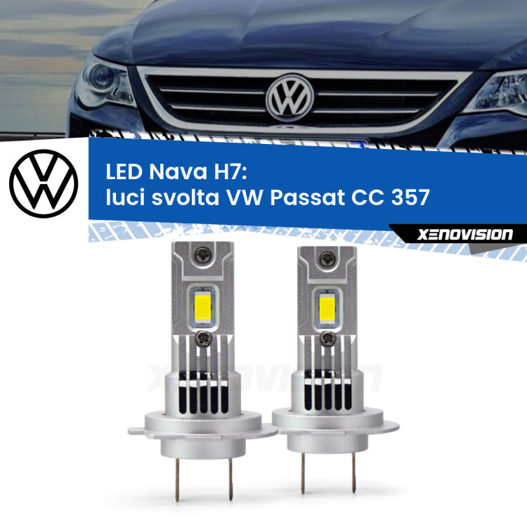 0 Luci svolta LED VW Passat CC 357 2008 - 2012: H7 Nava <strong>Luci svolta LED no-spie per VW Passat CC</strong> 357 2008 - 2012. Coppia lampade <strong>H7</strong> modello Nava canbus, raffreddate a ventola.