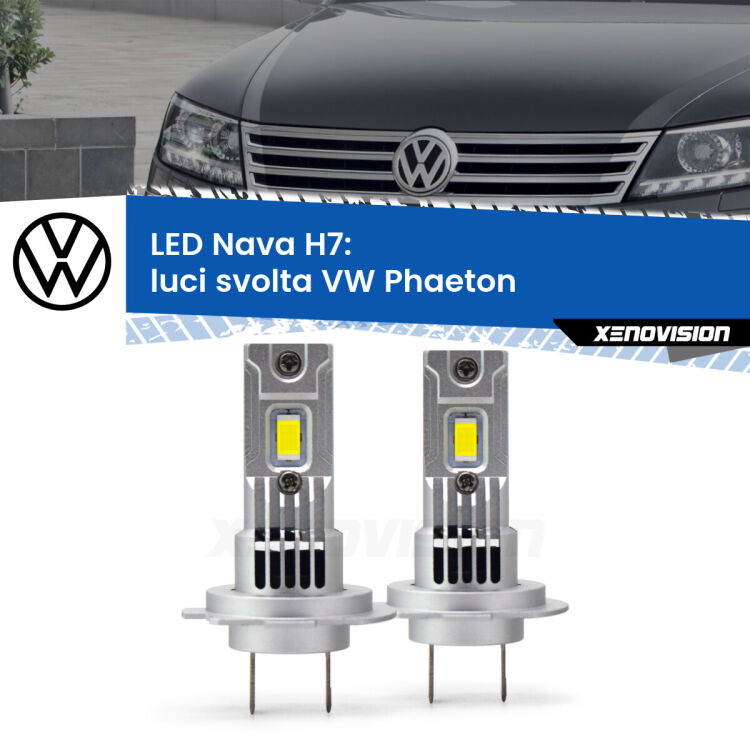 0 Luci svolta LED VW Phaeton  2002 - 2010: H7 Nava <strong>Luci svolta LED no-spie per VW Phaeton</strong>  2002 - 2010. Coppia lampade <strong>H7</strong> modello Nava canbus, raffreddate a ventola.