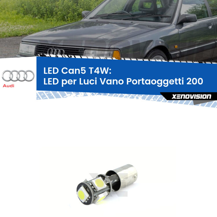 <strong>luci vano portaoggetti LED per Audi 200</strong> 44 1988 - 1991. Lampadina <strong>Ba9s</strong> Canbus compatta da Xenovision.