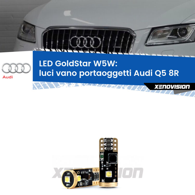 <strong>Luci Vano Portaoggetti LED Audi Q5</strong> 8R 2008 - 2017: ottima luminosità a 360 gradi. Si inseriscono ovunque. Canbus, Top Quality.