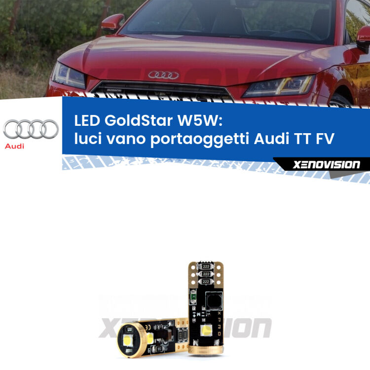 <strong>Luci Vano Portaoggetti LED Audi TT</strong> FV 2014 - 2018: ottima luminosità a 360 gradi. Si inseriscono ovunque. Canbus, Top Quality.